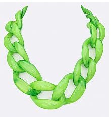 Link Statement Necklace - Brilliant Green