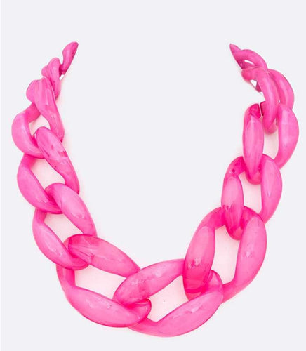 Copy of Link Statement Necklace - Pink