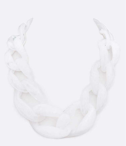 Copy of Copy of Link Statement Necklace - White
