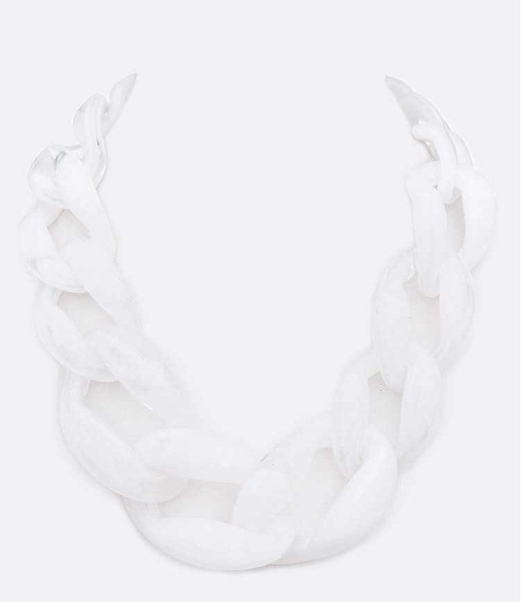 Copy of Copy of Link Statement Necklace - White
