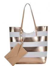 2 In1 Modern Striped Fashion Tote Bag (2 colors available)