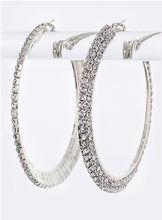 2 Row Rhinestone hoop earrings (2 colors)