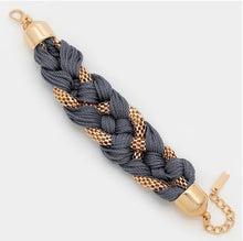 Braided Thread & Metal Mesh Bracelet - (3 Colors Available)