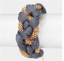 Braided Thread & Metal Mesh Bracelet - (3 Colors Available)