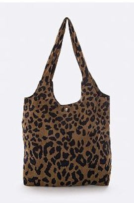 Leopard Print Corduroy Fashion Tote