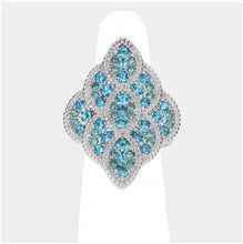 Rhinestone Embellished Petal Stretch Ring (2 Colors Available)