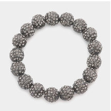 Rhinestone Pave Ball Stretch Bracelet - (2 Colors Available)